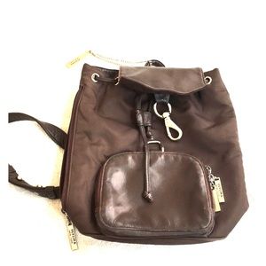 ⭐️ Small 2 Toned Faux Leather and Satin Back Pack